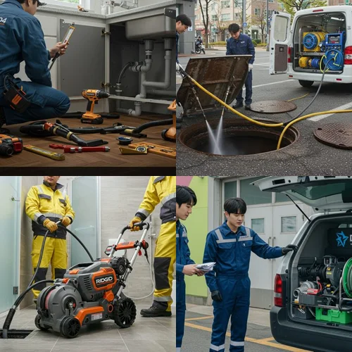 수원시 변기막힘 뚫음 수리 관통기 작업